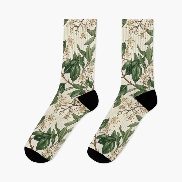 Item preview, Glossy Gum Leaf & White Blossom Vintage Pattern designed and sold by Studio BC.