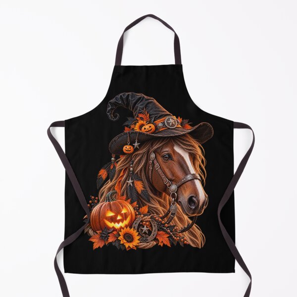 Item preview, Western Halloween Horse – Witch Hat & Pumpkin designed and sold by QuarterHorseArt by Just my Studio.
