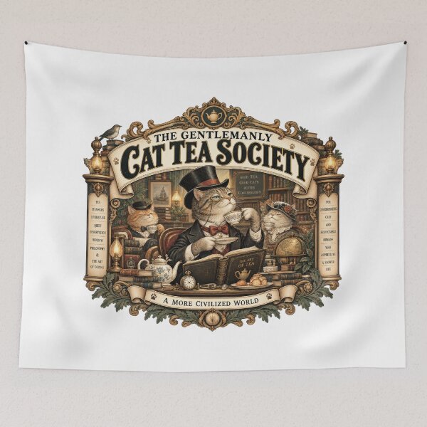 Item preview, The Gentlemanly Cat Tea Society designed and sold by GorinART.