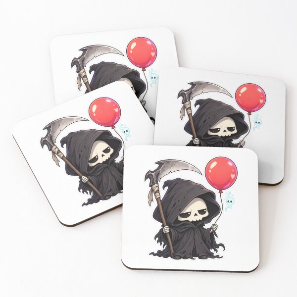 Item preview, Reaper with a Balloon Cute Dark Sticker designed and sold by Ashen Threads Studio.
