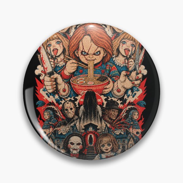 Item preview, Creepy Red Haired Evil Doll Eating Ramen - Vintage Possessed Doll Horror Collage designed and sold by BRTHRCNK01.