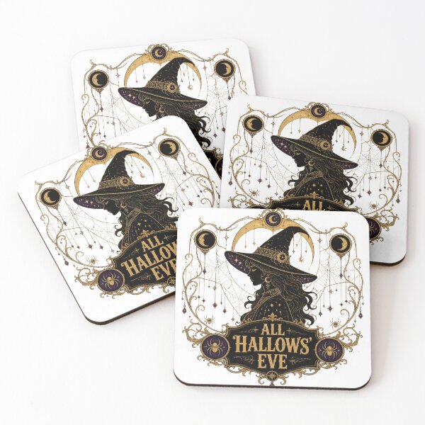Item preview, Elegant Gothic Halloween - All Hallows' Eve | Vintage Art Nouveau Witch Design designed and sold by Cavalier-org.