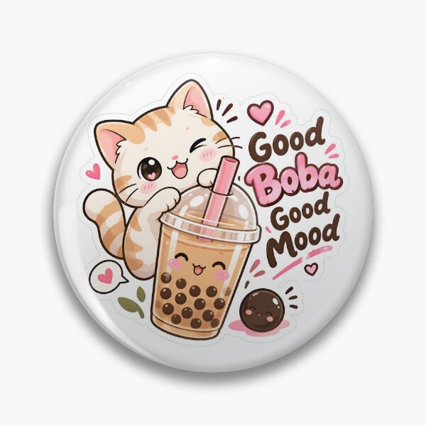 Item preview, Cute Cat Boba Good Mood Sticker designed and sold by Charul2dartist.