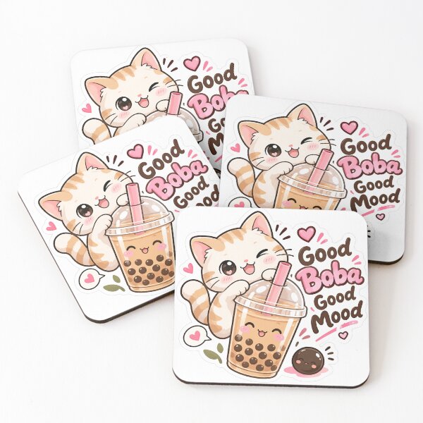 Item preview, Cute Cat Boba Good Mood Sticker designed and sold by Charul2dartist.