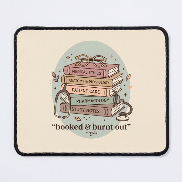 Item preview, Booked and Burnt Out Labeled Anatomy Book Stack Nurse Shirt Gift Design designed and sold by Dantin.