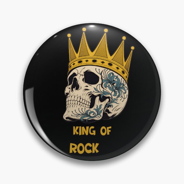 Item preview, king of rock skull gold crown retro tattoo typography  designed and sold by stileepensieri.