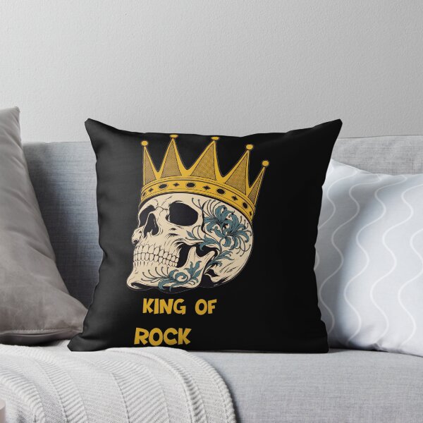 Item preview, king of rock skull gold crown retro tattoo typography  designed and sold by stileepensieri.