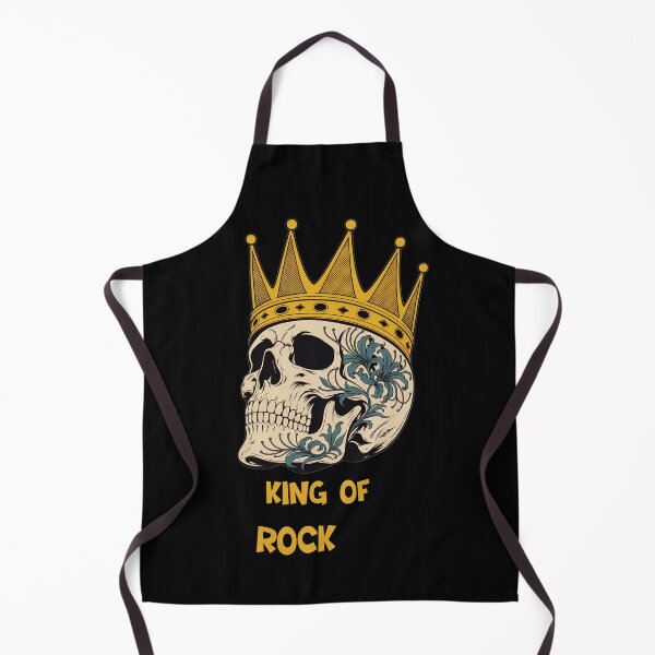 Item preview, king of rock skull gold crown retro tattoo typography  designed and sold by stileepensieri.