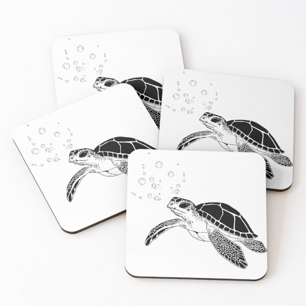 Item preview, Turtle - Black & white illustration designed and sold by LolaCrea-Art.
