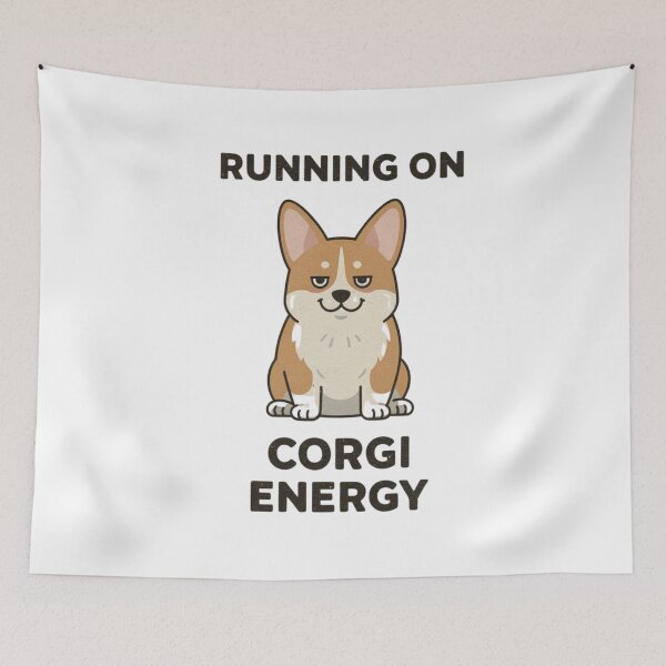 Item preview, Running on Corgi Energy – Funny Cute Corgi Dog designed and sold by SBAR33.