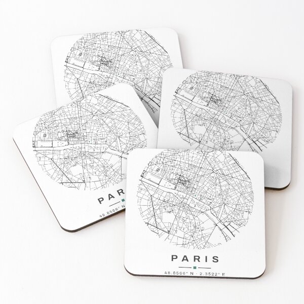 Item preview, Paris Map | Minimalist City Map of Real Streets designed and sold by VestraDesign.