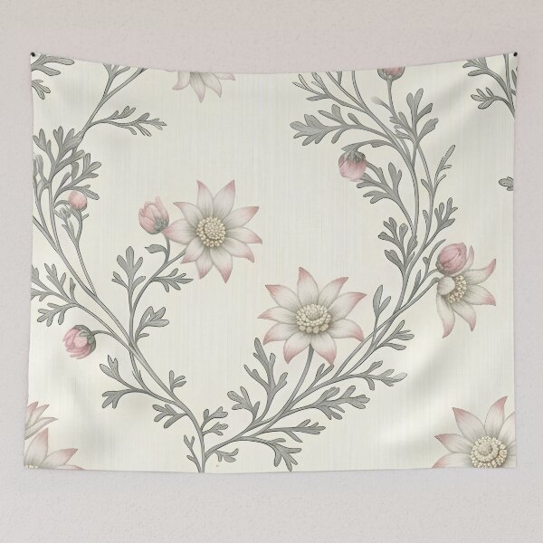Item preview, Flannel Flower Garland Vintage Damask Botanical Pattern designed and sold by Studio BC.