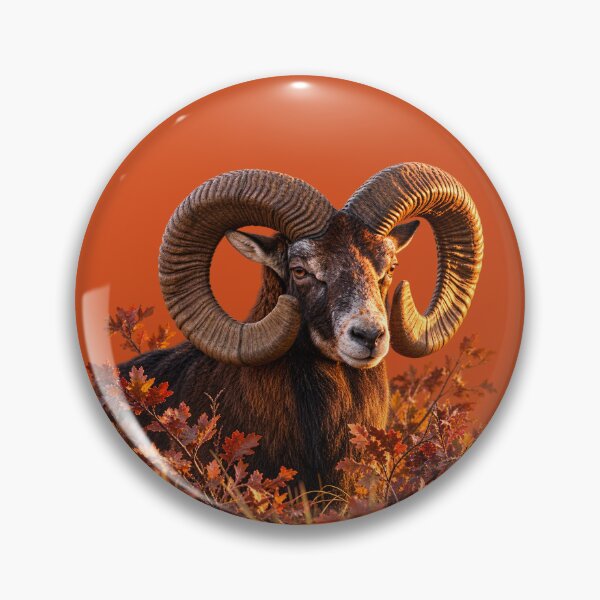 Item preview, Majestic Mouflon Ram Among Autumn Oak Leaves designed and sold by Medve Photography & Design.