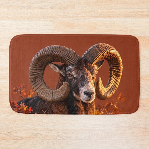 Item preview, Majestic Mouflon Ram Among Autumn Oak Leaves designed and sold by Medve Photography & Design.