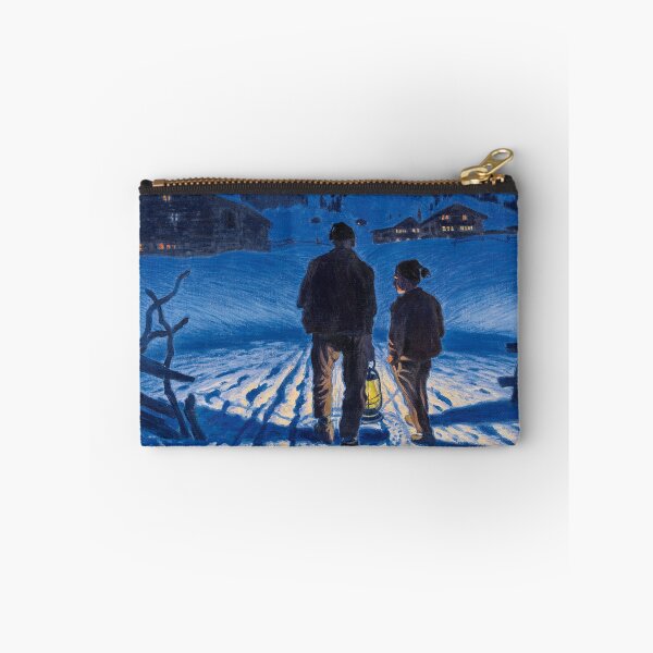 Item preview, Evening Atmosphere winter masterpiece, father and snow twilight alpine mountain landscape painting by Waldemar Fink designed and sold by Jéanpaul  Ferro.