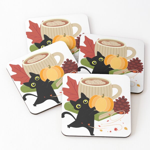 Item preview, Autumn Coffee and cat designed and sold by PlantSholic.