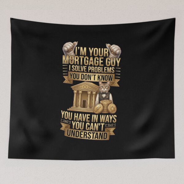 Item preview, Im Your Mortgage Guy Funny Cat Banker Finance Meme designed and sold by Retro Whiskers.