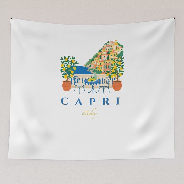 Item preview, vintage capri italy  terrace lemon summer travel typography designed and sold by stileepensieri.