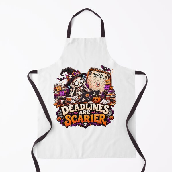 Item preview, Deadlines Are Scarier Halloween Design, Skeleton Working at Laptop, Funny Office Halloween, Spooky Work designed and sold by Pixanova.