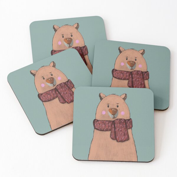 Item preview, Cute Brown Bear in a Red Scarf Cozy Woodland Animal designed and sold by Almanzart.