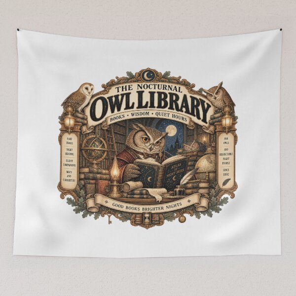 Item preview, The Nocturnal Owl Library designed and sold by GorinART.