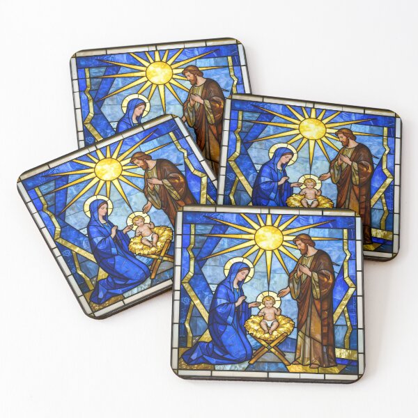Item preview, Contemporary Nativity - Stained Glass Window designed and sold by Sybille-Yates.