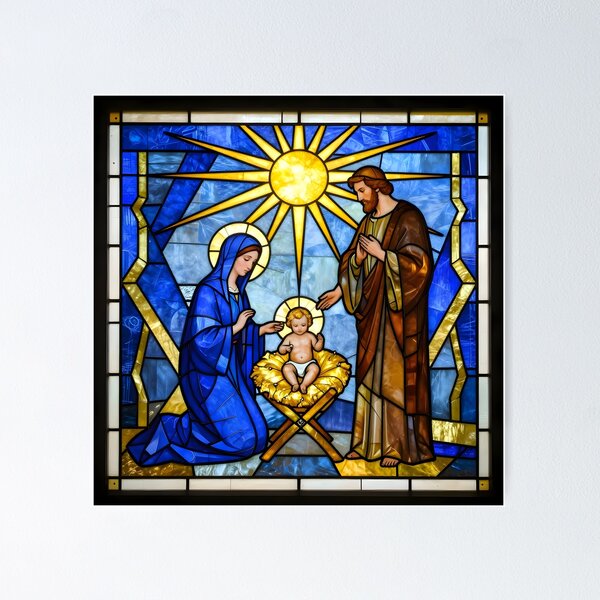Item preview, Contemporary Nativity - Stained Glass Window designed and sold by Sybille-Yates.