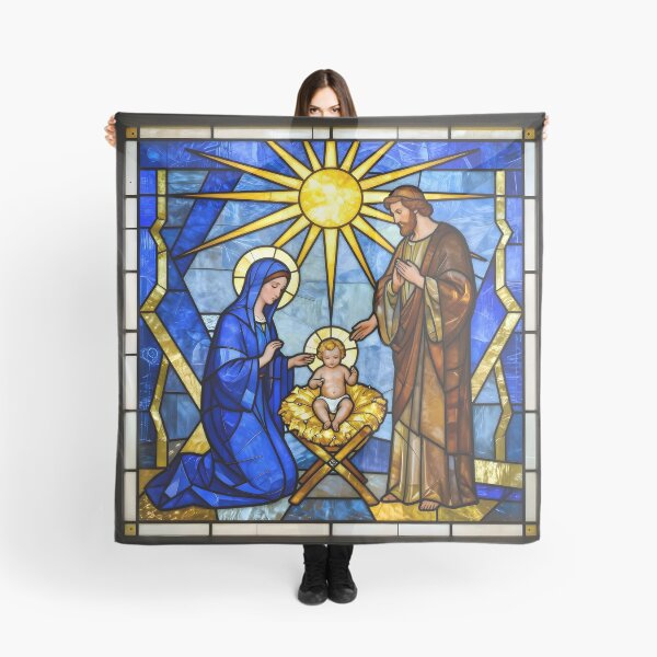 Item preview, Contemporary Nativity - Stained Glass Window designed and sold by Sybille-Yates.