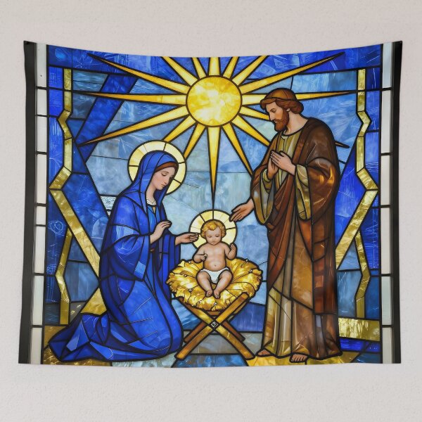 Item preview, Contemporary Nativity - Stained Glass Window designed and sold by Sybille-Yates.