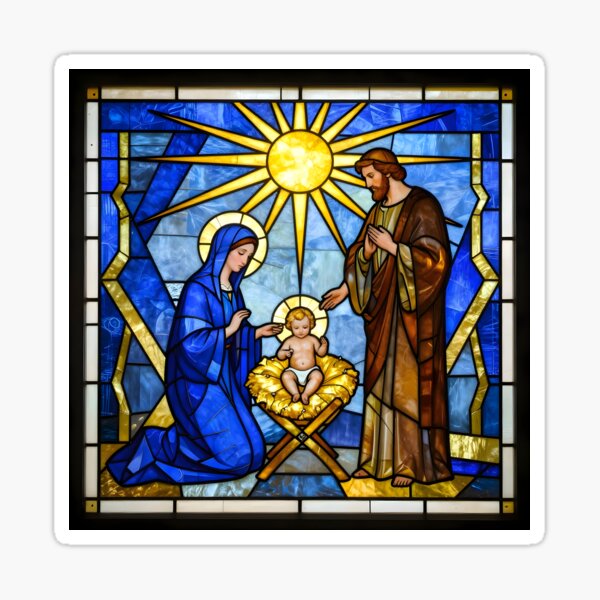 Item preview, Contemporary Nativity - Stained Glass Window designed and sold by Sybille-Yates.