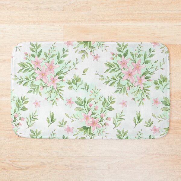Item preview, Pastel Pink Blossom & Sage Leaf Bouquets Pattern designed and sold by Studio BC.