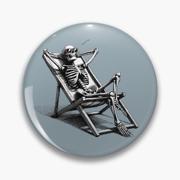Item preview, Skeleton Relaxing In Beach Chair designed and sold by Lady-K-.