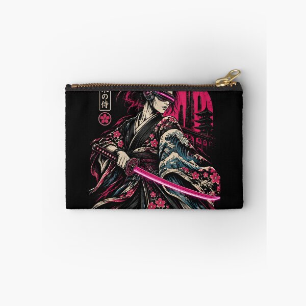Item preview, Japanese Ninja Geisha Katana Samurai Neon Ukiyo-e Cyberpunk Neon Tokio Art designed and sold by GrinGalore.
