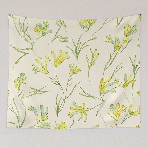 Item preview, Pale Buttercup Yellow Meadow Grass Botanical Pattern designed and sold by Studio BC.