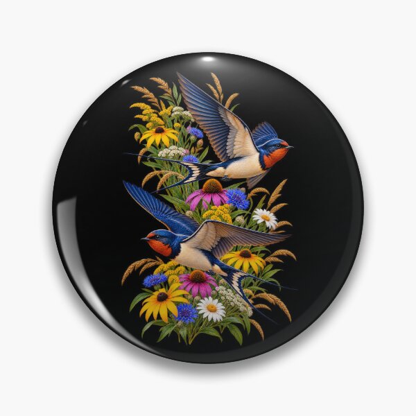 Item preview, Swallows Over Wildflowers designed and sold by RockitBaby.