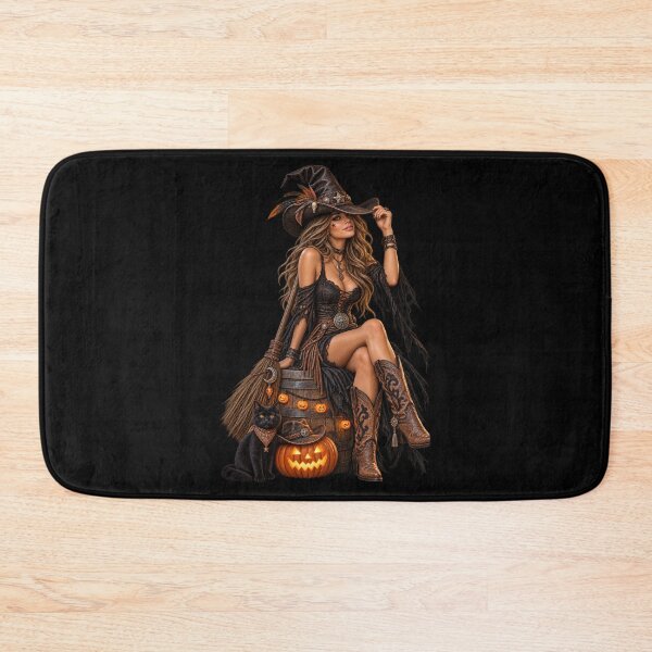 Item preview, Western Cowgirl Witch – Spooky Halloween Country Girl designed and sold by  QuarterHorseArt by Just my Studio.