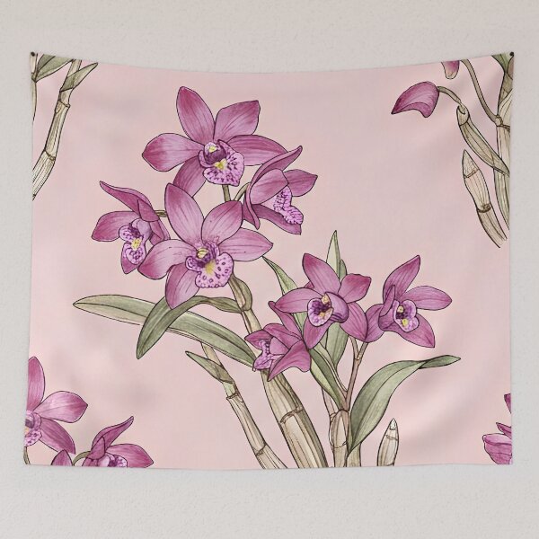 Item preview, Purple Hyacinth Orchid Vintage Botanical Pattern designed and sold by Studio BC.