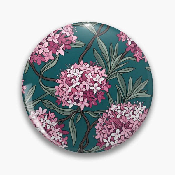 Item preview, Lilac Pom-Pom Wildflowers On Deep Teal Pattern designed and sold by Studio BC.