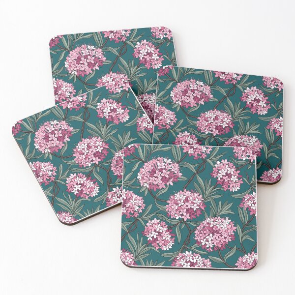 Item preview, Lilac Pom-Pom Wildflowers On Deep Teal Pattern designed and sold by Studio BC.