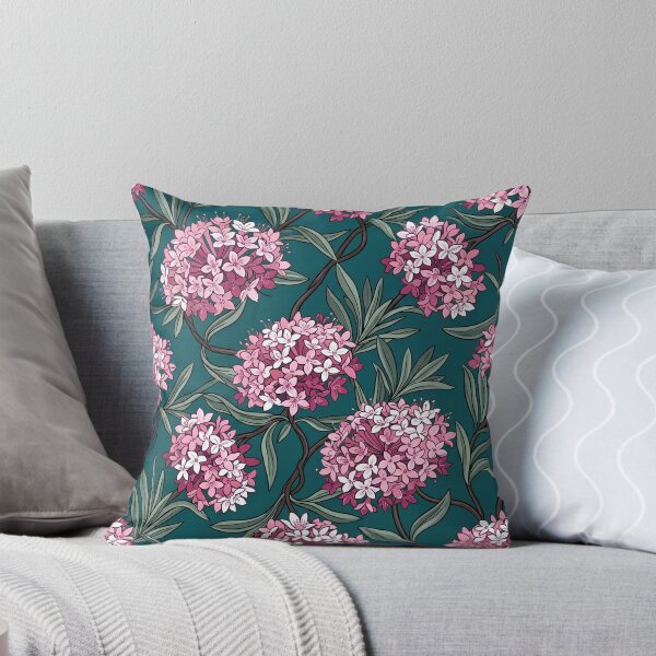 Item preview, Lilac Pom-Pom Wildflowers On Deep Teal Pattern designed and sold by Studio BC.