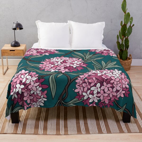 Item preview, Lilac Pom-Pom Wildflowers On Deep Teal Pattern designed and sold by Studio BC.