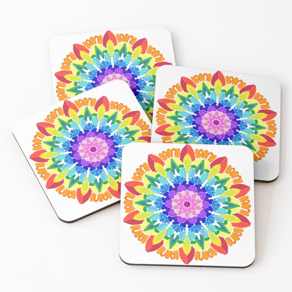 Item preview, Kaleidoscope Rainbow Lineless Geometric Mandala designed and sold by FioreDiCiliegio.