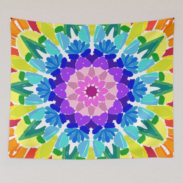Item preview, Kaleidoscope Rainbow Lineless Geometric Mandala designed and sold by FioreDiCiliegio.