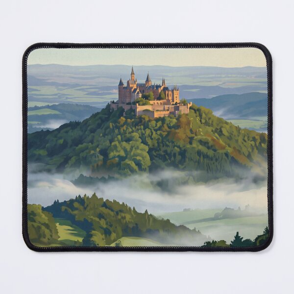 Item preview, Burg Hohenzollern Germany Vintage Travel Poster – Panorama Swabian Jura Castle designed and sold by Bomax121.