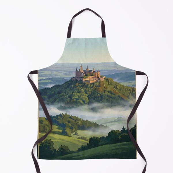 Artikelvorschau, Burg Hohenzollern, Deutschland – Vintage-Reiseposter – Panorama der Schwäbischen Alb entworfen und verkauft von Bomax121.