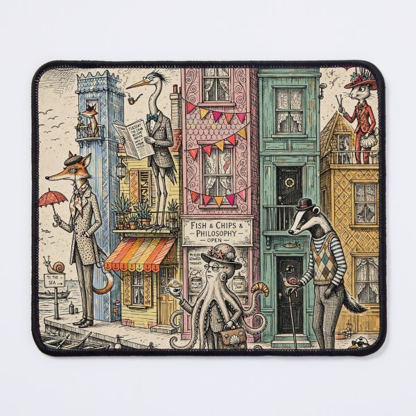 Item preview, Cartoon animal seaside view designed and sold by Judith Murphy.