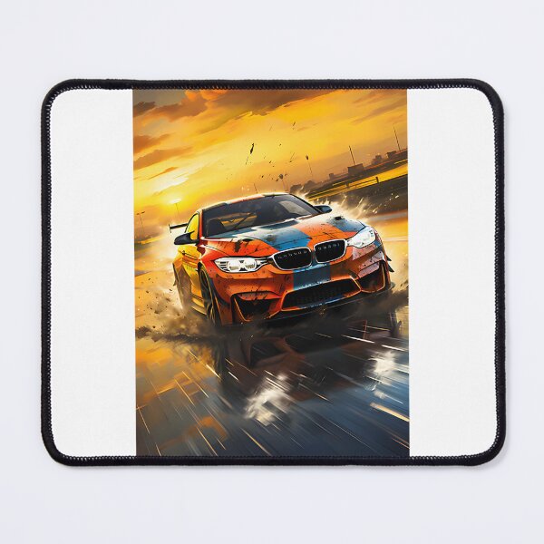 Item preview, Sports Coupe Driving on Wet Race Track at Sunset Scenic Automotive Art designed and sold by Karnach.