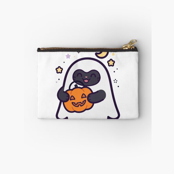 Item preview, Trick or Treat – Cute Ghost Cat Hugging Pumpkin designed and sold by Radevv.