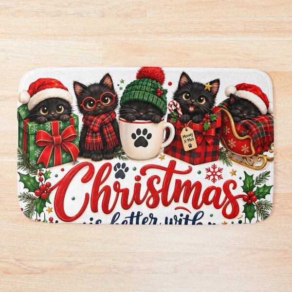 Item preview, Cozy Black Kitten Christmas Gift Boxes designed and sold by Pure Craft.