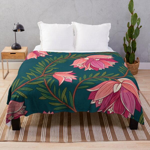Item preview, Stylized Coral Bush Blossom Deep Forest Green Pattern designed and sold by Studio BC.
